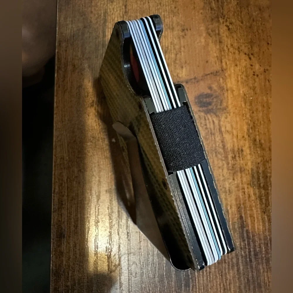 Minimalist Wallet Slim Carbon Fiber RFID Blocking Card Holder Wallet Money Clip